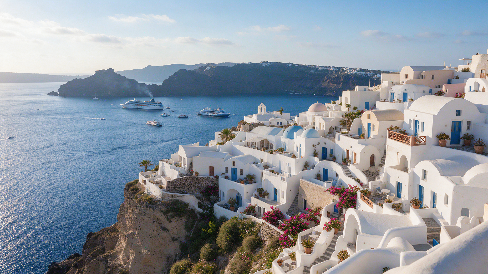 Um dia em Santorini numa escala de cruzeiro